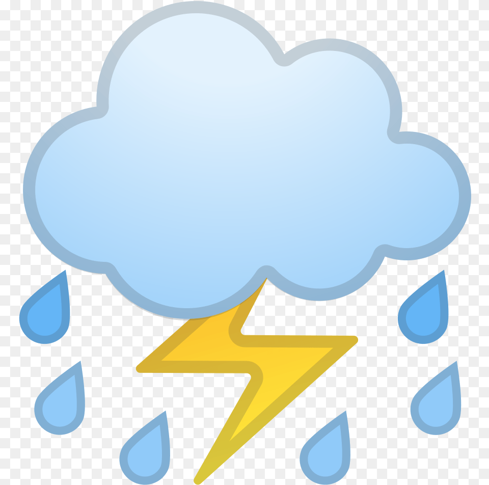 Cloud With Lightning And Rain Icon Temporale Emoji, Nature, Outdoors, Sky, Logo Png Image