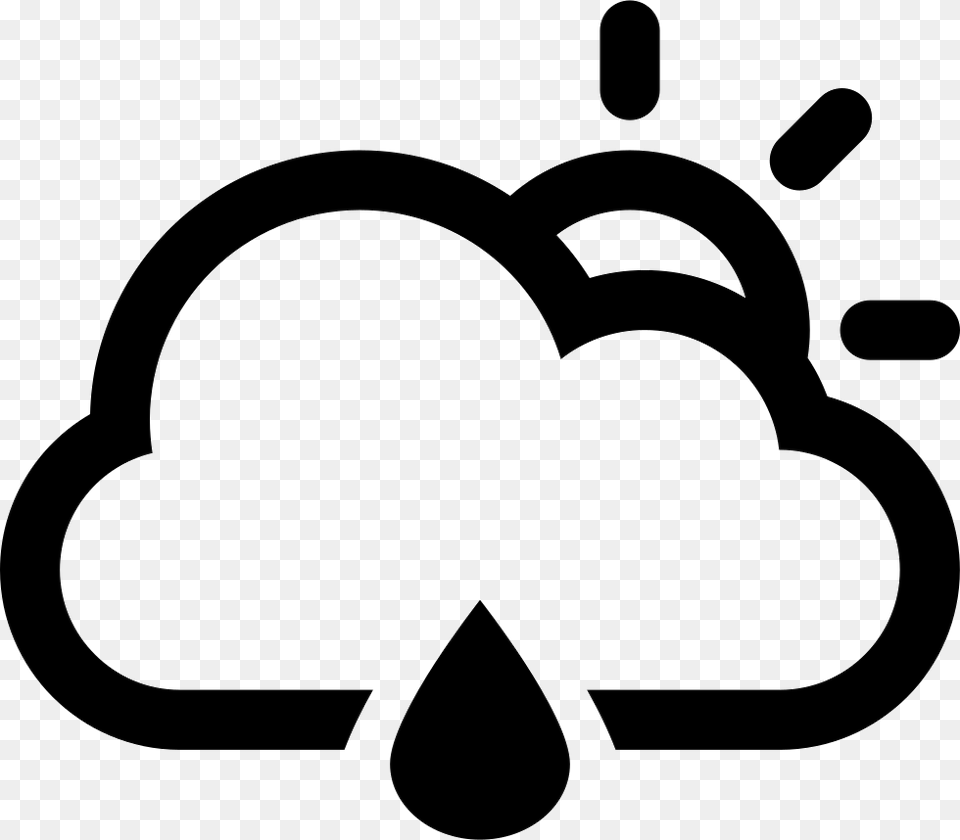 Cloud With Sun And A Raindrop Iconos De Clima, Stencil, Device, Grass, Lawn Png Image
