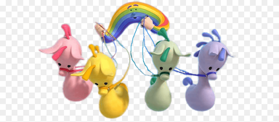 Cloudbabies Rainbow Holding Skyhorsies, Baby, Person, Balloon Png