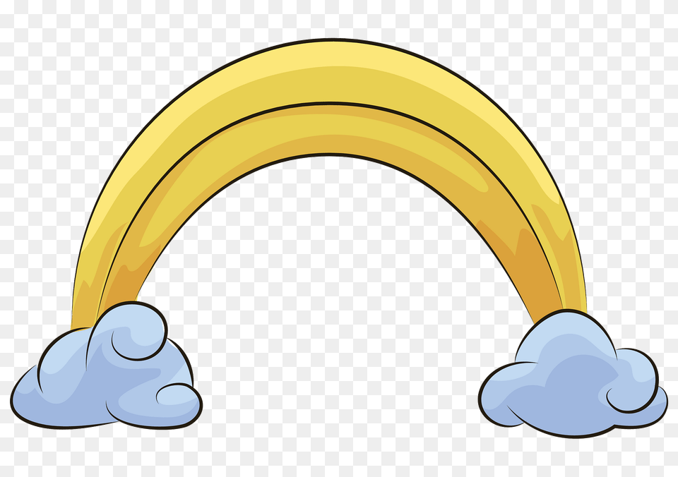 Clouds And Rainbow Clipart, Banana, Food, Fruit, Plant Free Png Download