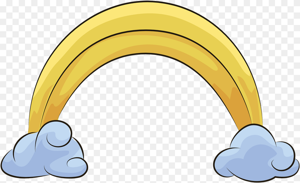 Clouds And Rainbow Clipart Transparent Arch Shaped, Banana, Food, Fruit, Plant Free Png Download