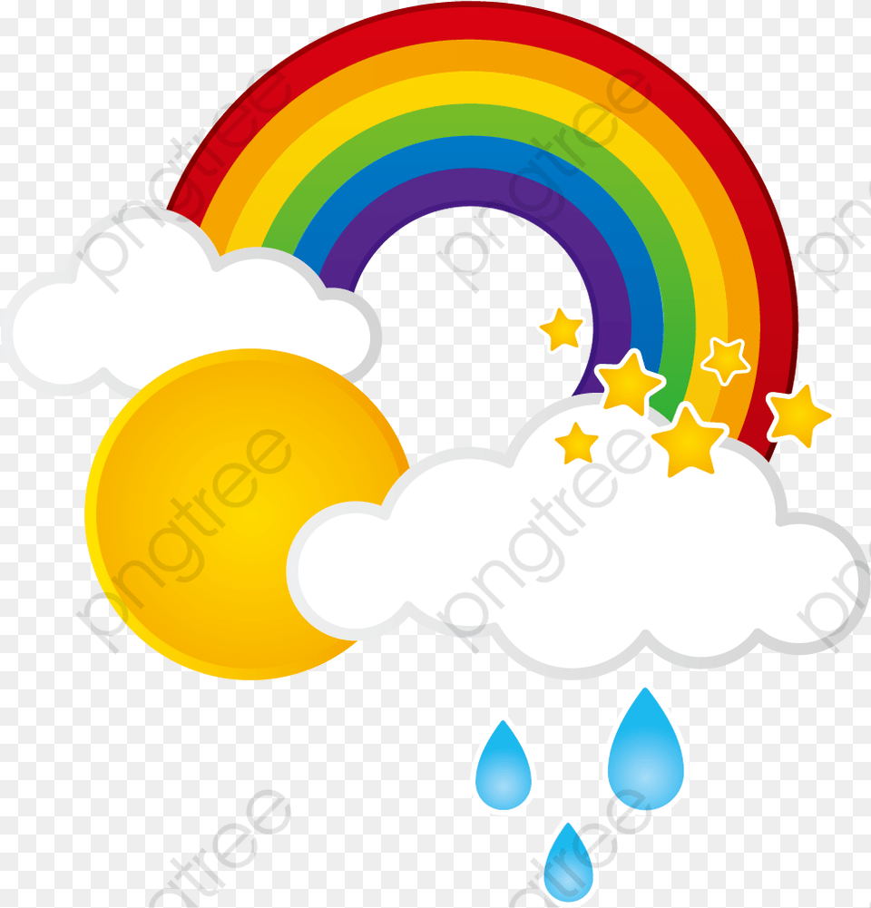 Clouds And Sun Rainbow With Clouds Clipart Cloud With Sun And Rainbow, Art, Graphics Free Png Download