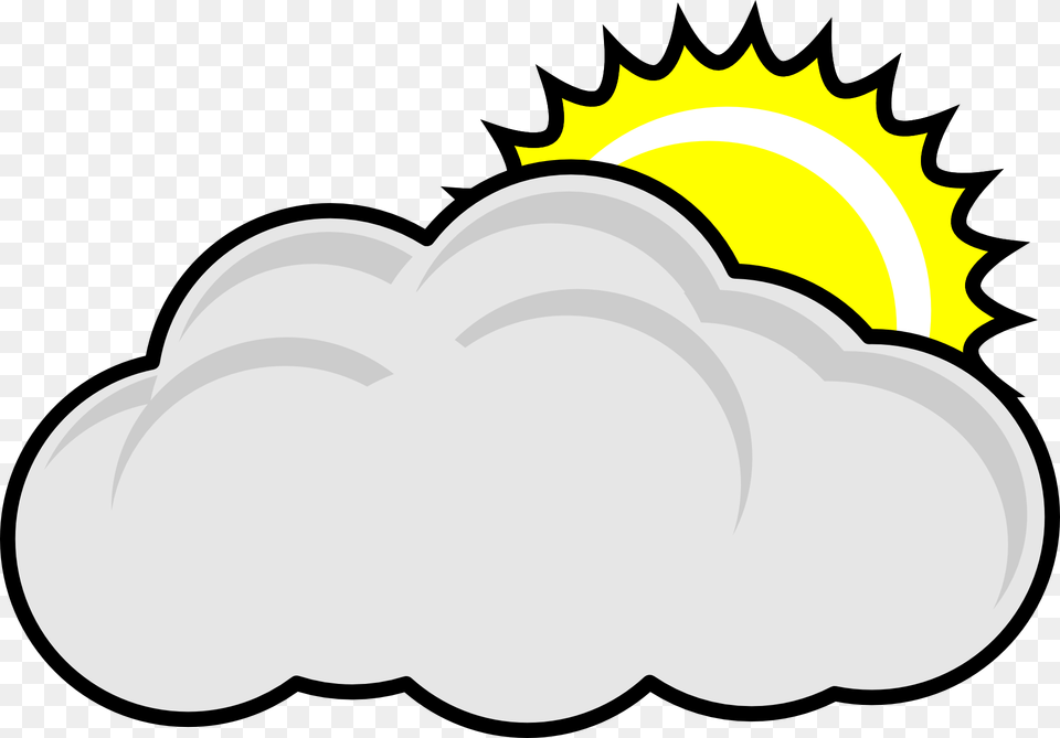 Clouds Clipart Partly Cloudy Clip Art Black And White, Food, Fruit, Plant, Produce Png