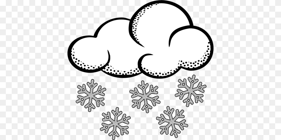 Clouds Line Drawing Black And White Snow Clip Art, Nature, Outdoors, Stencil, Snowflake Free Transparent Png
