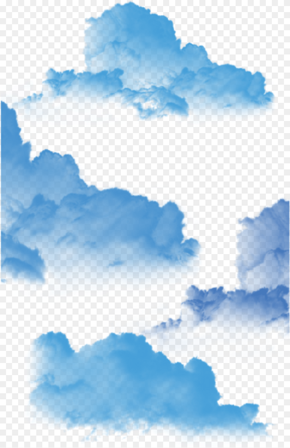 Clouds Nubes Art Arte Painting Aesthetic Tumblr Aesthetic Painted Blue Clouds, Nature, Outdoors, Land, Sea Free Png Download