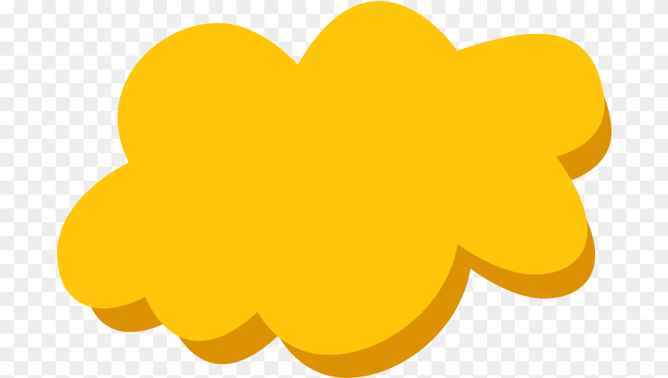 Clouds Shape Yellow Sticker By Annisah Muslimah Yellow Cartoon Cloud Transparent Free Png Download