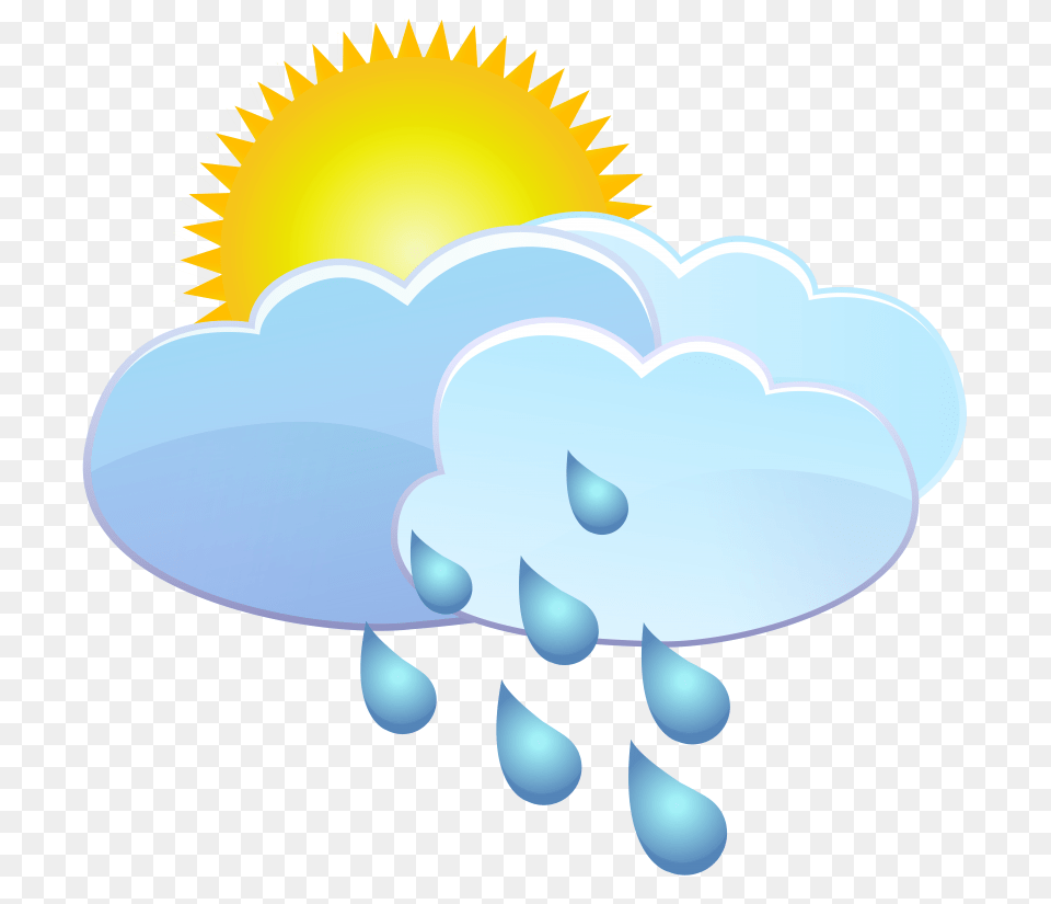Clouds Sun And Rain Drops Weather Icon, Nature, Outdoors, Sky, Animal Png