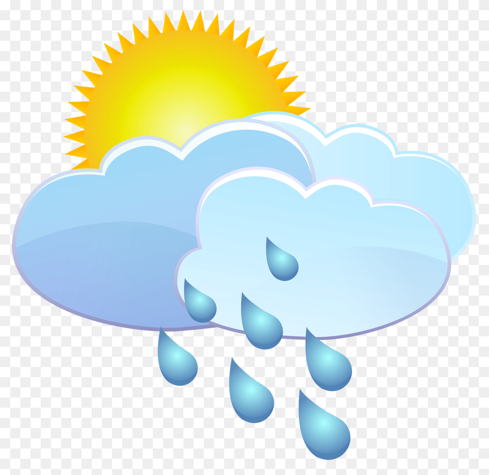 Clouds Sun And Rain Drops Weather Icon Clip Art, Nature, Outdoors, Sky, Daisy Free Png