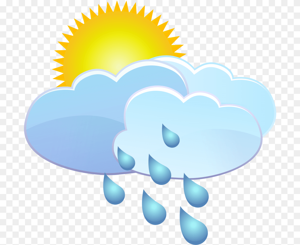 Clouds Sun And Rain Drops Weather Icon Sun And Rain Clipart, Nature, Outdoors, Sky, Baby Png Image