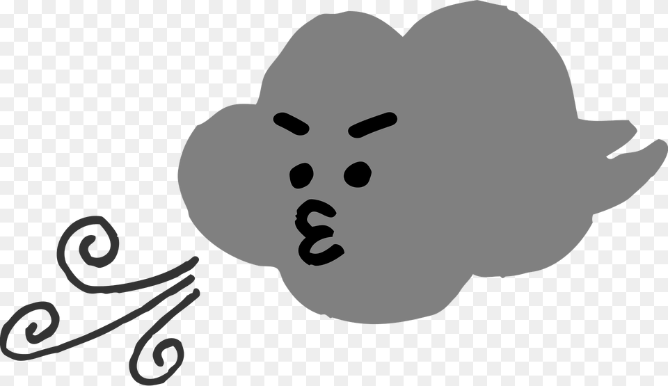 Clouds With A Face Blowing Wind Clipart, Nature, Outdoors, Art, Animal Png