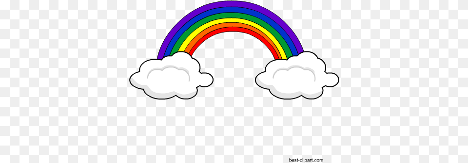 Clouds With Rainbow Clip Art Image, Nature, Outdoors, Sky, Light Free Png