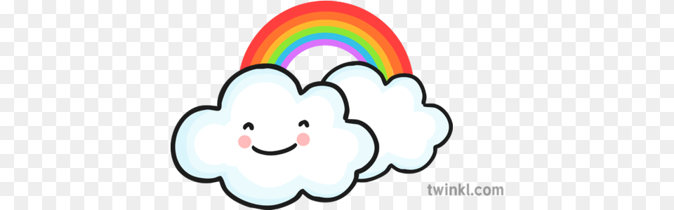 Clouds With Rainbow Illustration Twinkl Cloud Rainbow Illustration, Nature, Outdoors, Baby, Person Free Png Download
