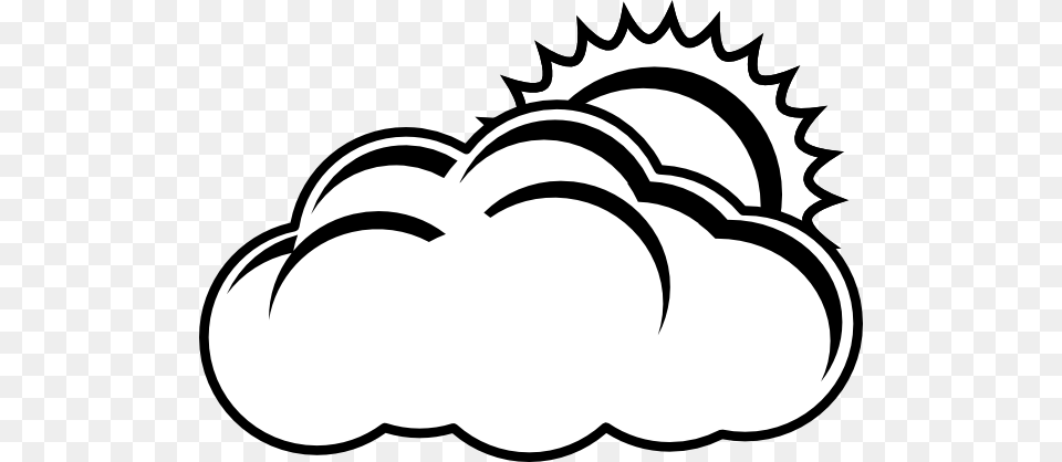 Cloudy Bw Clip Art, Stencil Free Transparent Png