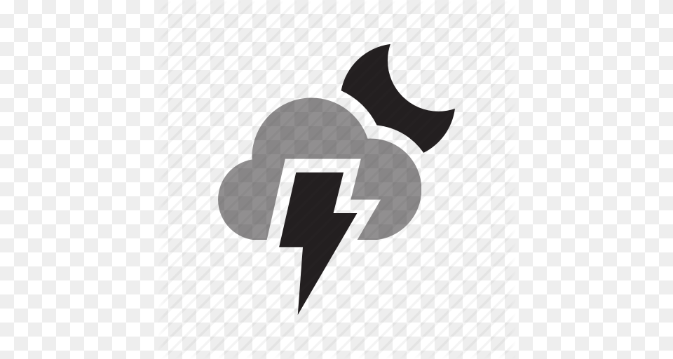 Cloudy Flash Light Lightning Moon Set Weather Icon Free Png Download