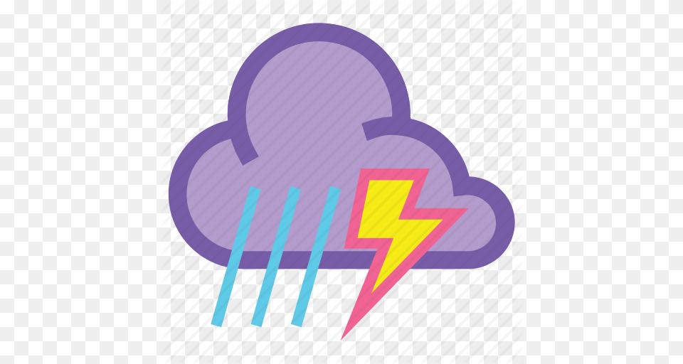 Cloudy Lightning Rain Storm Thunder Thunderstorm Weather Icon, Purple, Leisure Activities, Person, Sport Free Png Download