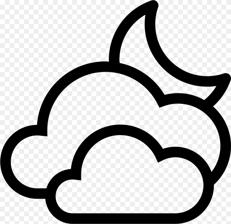 Cloudy Moon Moon With Cloud Icon, Stencil, Device, Grass, Lawn Free Transparent Png
