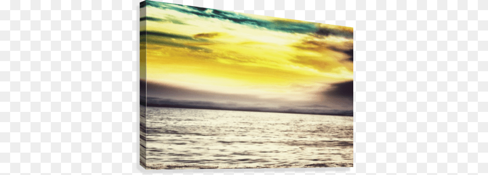 Cloudy Sunset Sky With Ocean View Canvas Print Sea, Water, Cloud, Outdoors, Nature Png Image