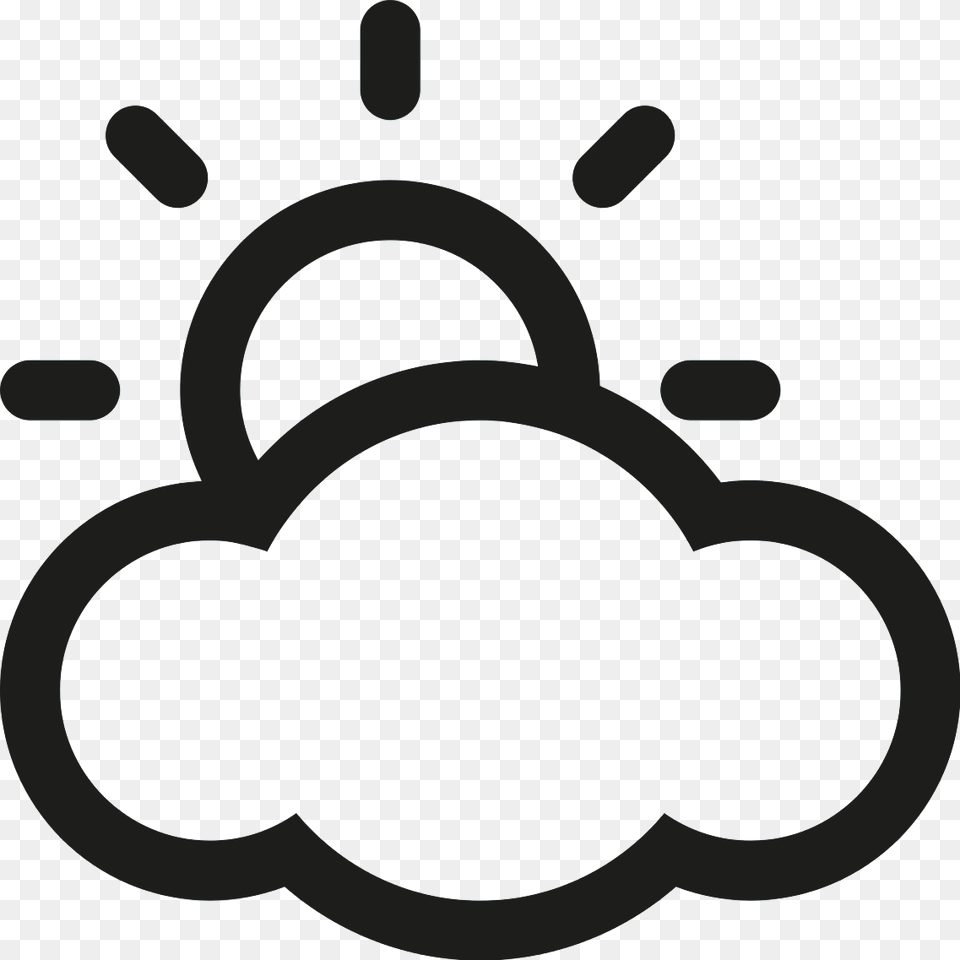 Cloudy Weather Comments Partly Cloudy Clipart Black And White, Device, Grass, Lawn, Lawn Mower Free Png