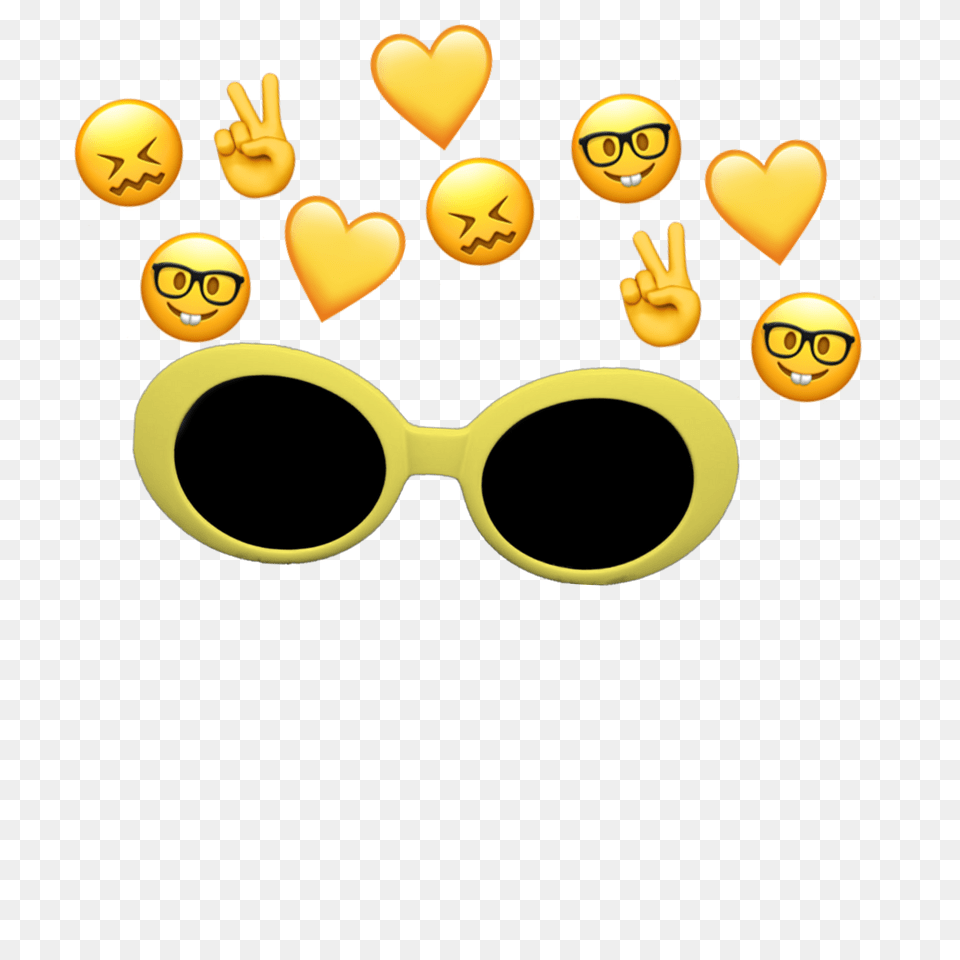 Clout Goggles Sunglasses Emoji Tikt Clout Goggles And Hearts Filter, Accessories, Glasses Free Png