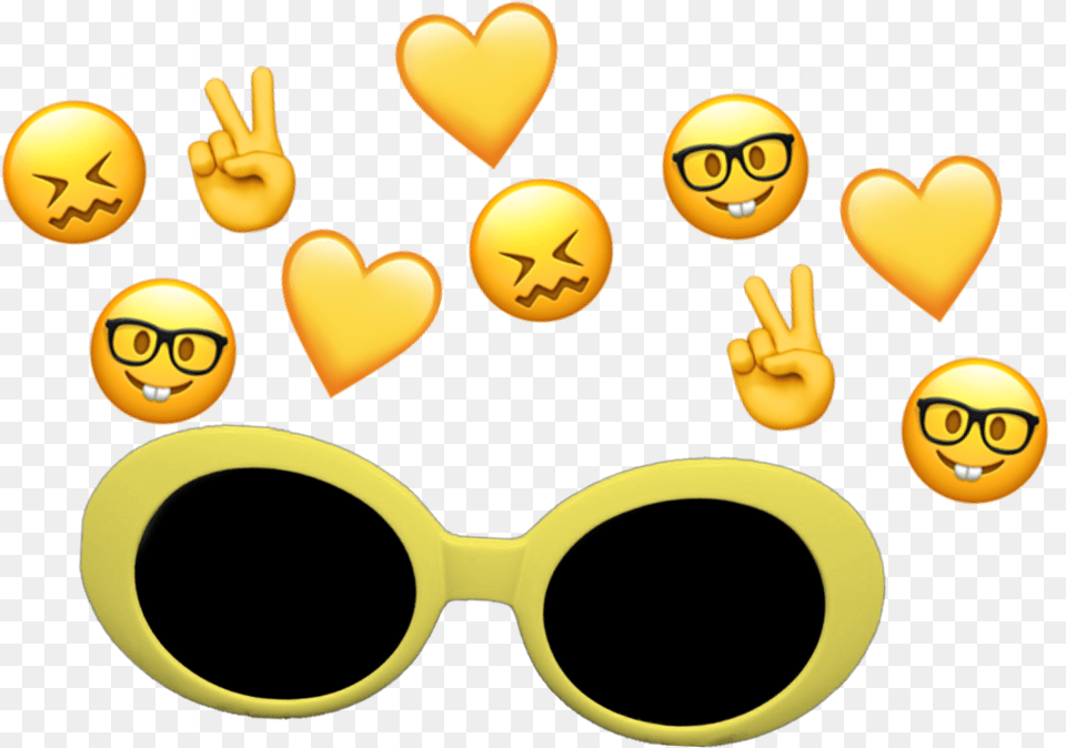 Cloutgoggles Yellow Clout Goggles Sunglasses Emoji, Accessories, Glasses, Face, Head Free Png Download