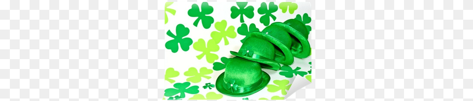 Clover And Irish Hat For Saint Patrick Day Wall Mural Clover, Clothing, Green, Accessories, Hardhat Free Png Download