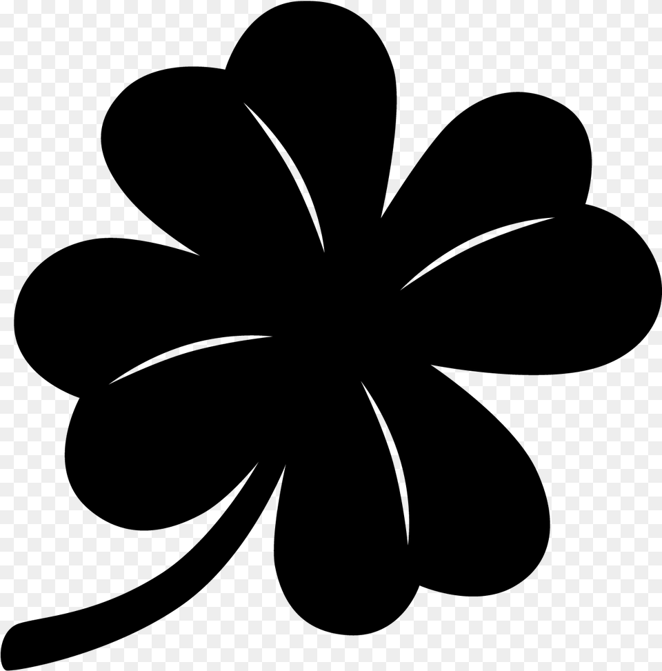 Clover Black 4 Leaf Clover, Gray Free Png