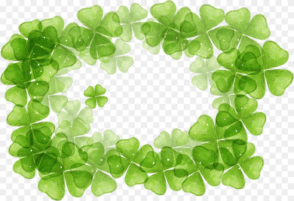 Clover Border Four Leaf Clover Powerpoint, Green, Plant, Moss Free Transparent Png