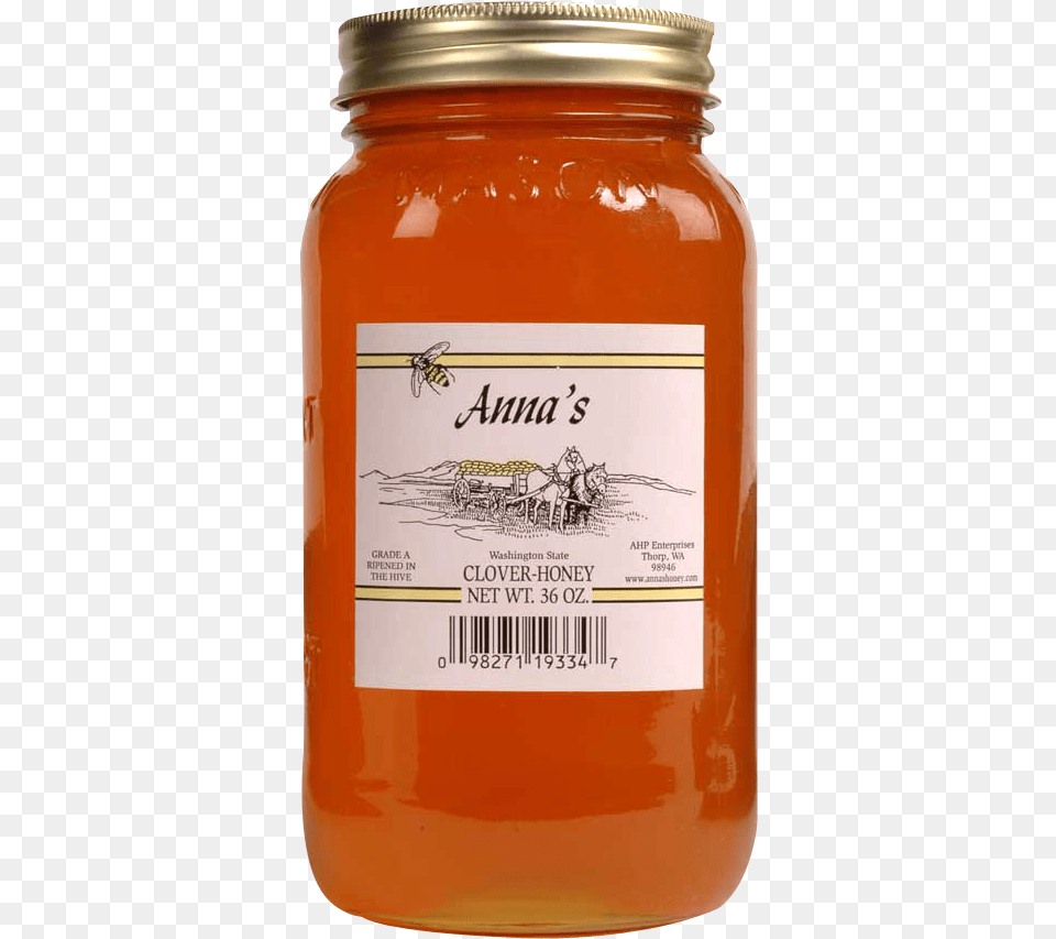Clover Honey 36oz Mason Jar Annas Honey, Food, Ketchup Free Png Download