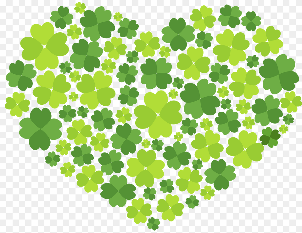 Clover Leaves In A Heart Shape Clipart, Green, Art, Pattern, Graphics Free Transparent Png