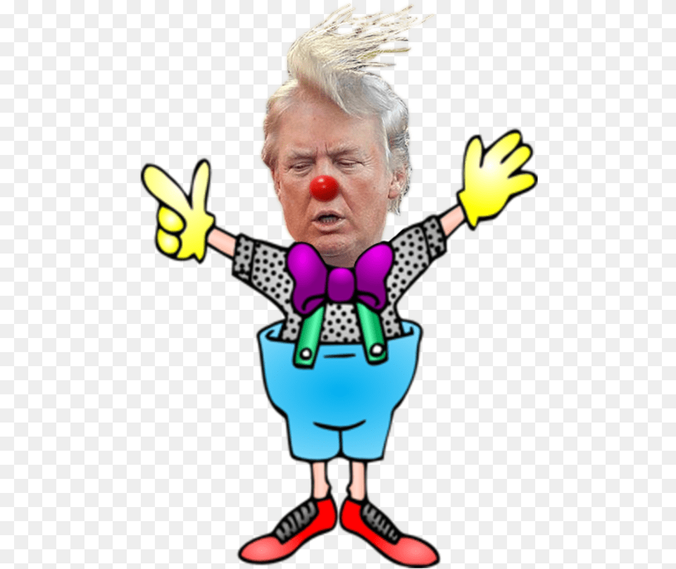 Clown Bigot Donald Trump President Of The Usa Donald Trump Memes, Baby, Person, Face, Head Free Png Download