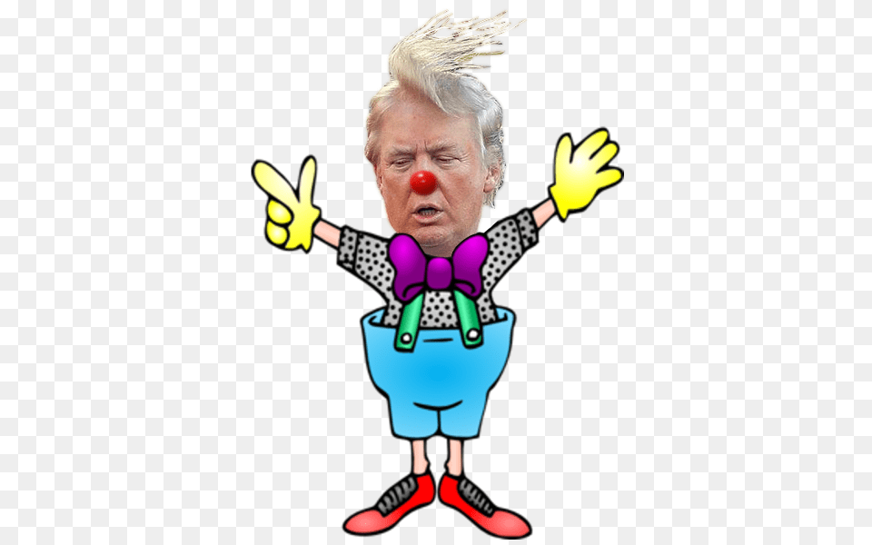 Clown Bigot Donald Trump President Of The Usa Lol Donald, Person, Performer, Clothing, Glove Free Png Download