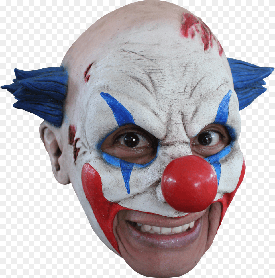 Clown Chinless Halloween Mask Clown Mask, Performer, Person, Face, Head Free Png