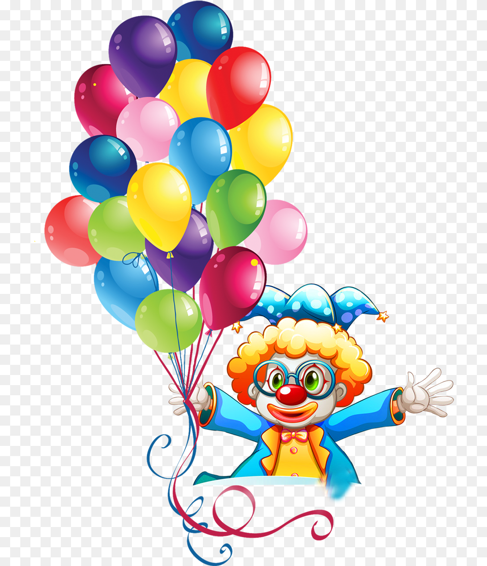 Clown Clipart Birthday Cake Balloons Transparent Clown Holding Balloons, Balloon, Baby, Person, Face Png