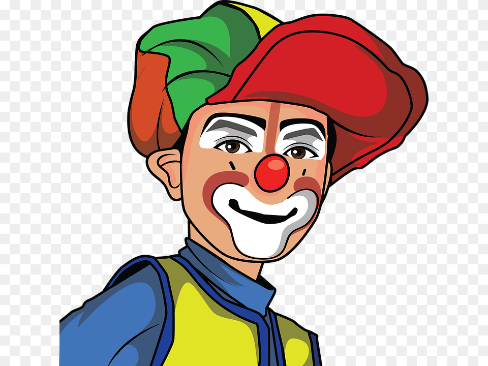 Clown Clipart Comic, Performer, Person, Face, Head Free Png