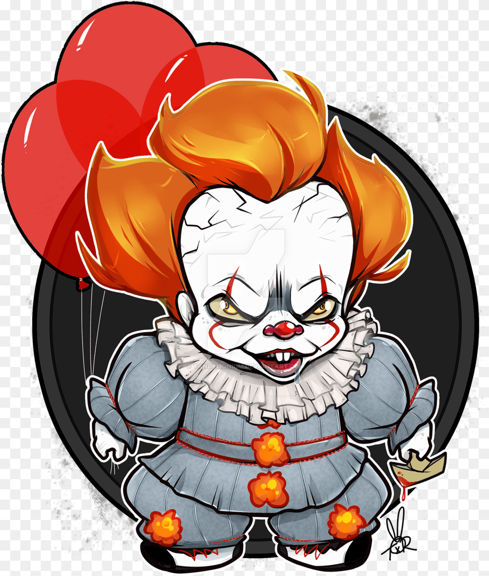 Clown Clipart Pennywise Chibi Pennywise, Baby, Person, Balloon, Head Free Png