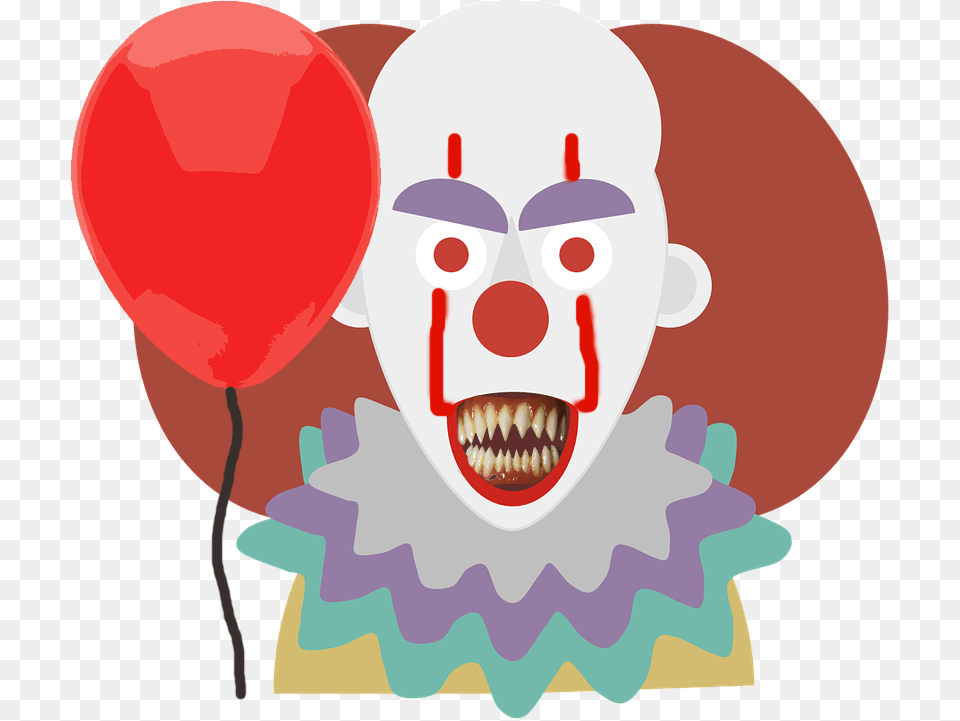 Clown Clipart Scary, Balloon, Performer, Person, Face Free Png Download