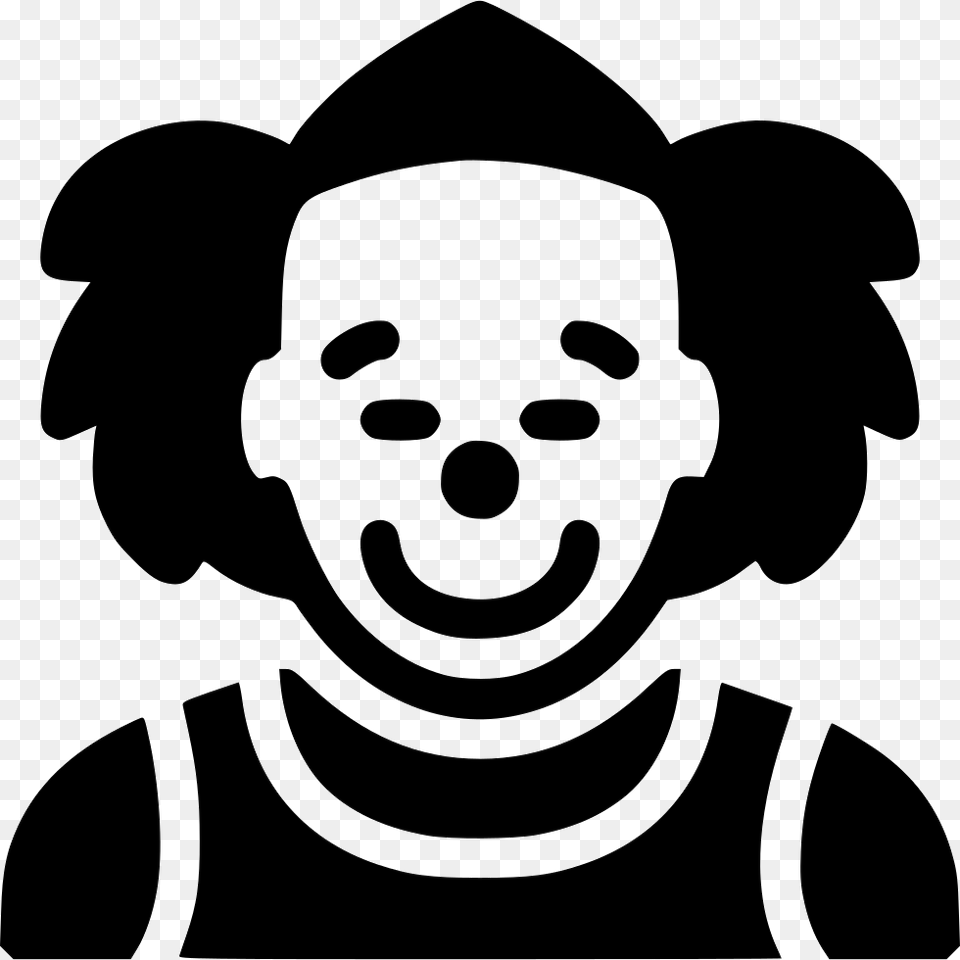 Clown Clown Icon In White, Stencil, Baby, Person, Photography Free Png