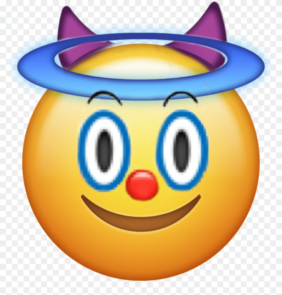 Clown Devil Angel Emoji Sticker Iphone Devil And Angel Emoji, Performer, Person Free Png