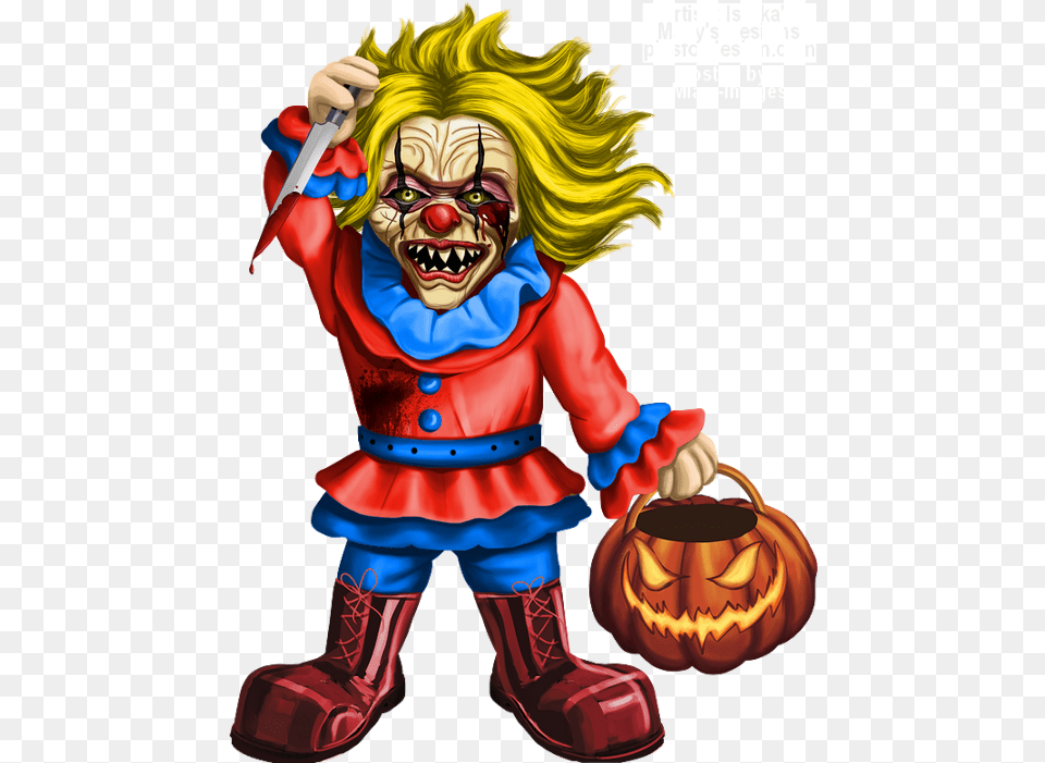 Clown Effrayant Tube Halloween Scary Clown, Book, Comics, Publication, Baby Free Png Download