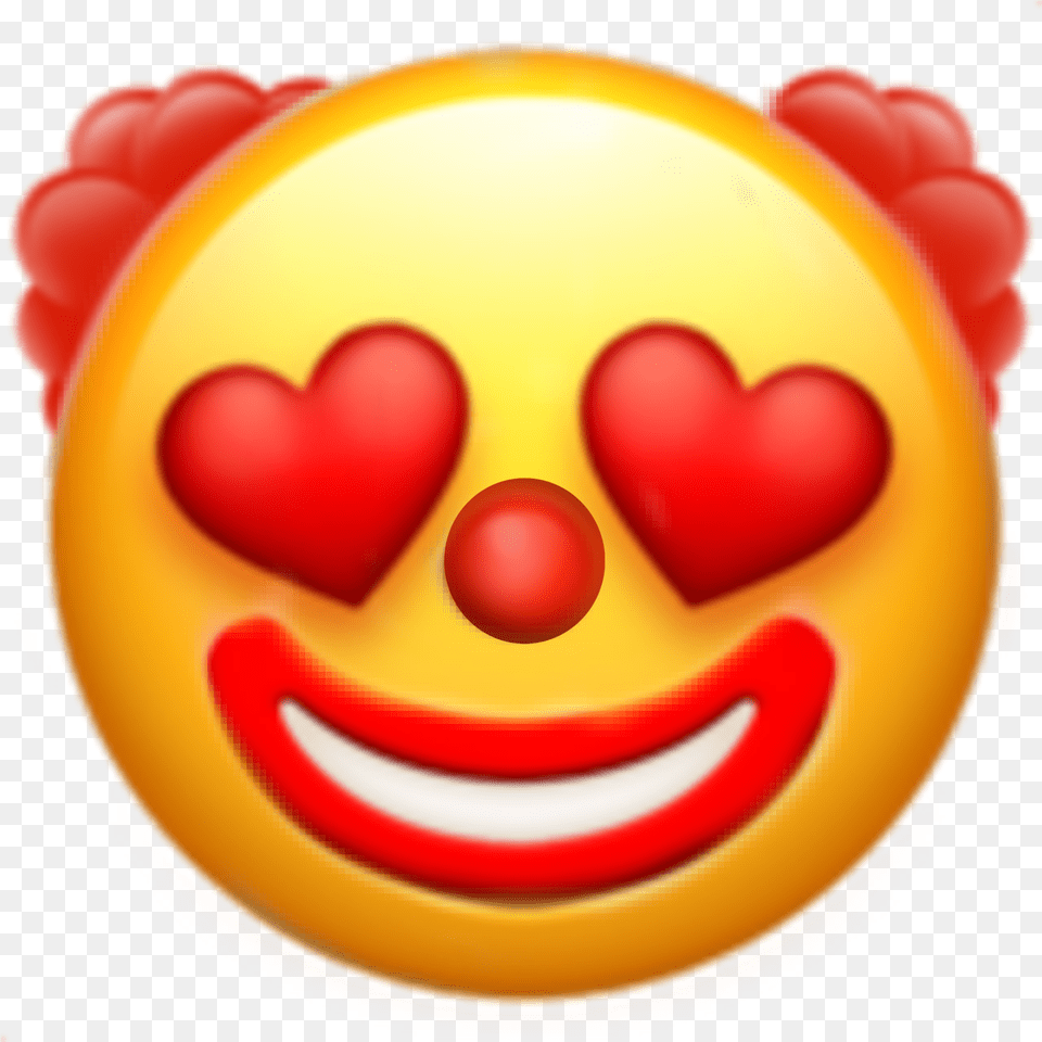 Clown Emoji Heart Love Amor Sticker By Heart Eyes Clown Emoji, Performer, Person, Ball, Football Png