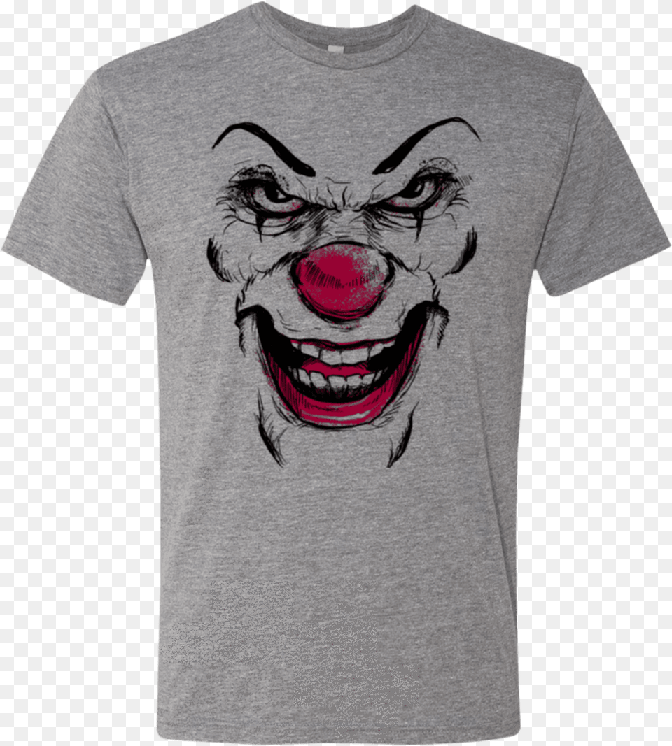 Clown Face Men S Triblend T Shirt T Shirt, Clothing, T-shirt, Adult, Male Png Image