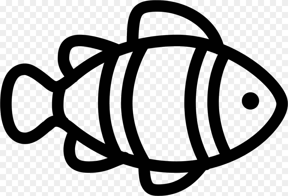 Clown Fish Icon Download Clown Fish Cartoon Outline, Gray Free Png