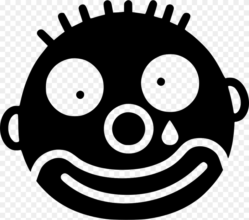 Clown Funny Icon Black Hd, Stencil, Ammunition, Grenade, Weapon Free Transparent Png