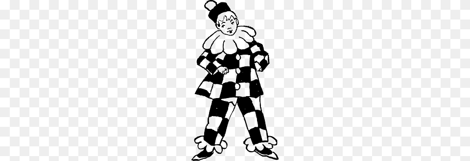 Clown Image In Black And White, Baby, Person, Clothing, Costume Free Png