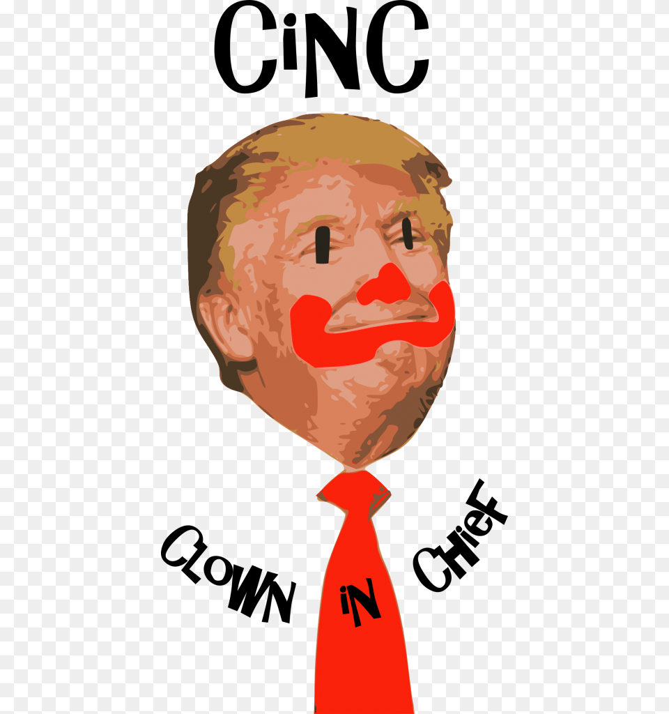 Clown In Chief Donald Trump Face Vector Clipart Clown In Chief, Accessories, Tie, Formal Wear, Adult Png Image