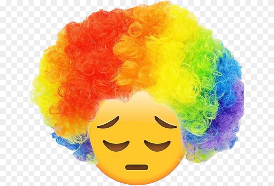 Clown Joke Meme Rainbow Funny Freetoedit Rainbow Clown Wig, Person, Face, Head, Hair Free Png Download