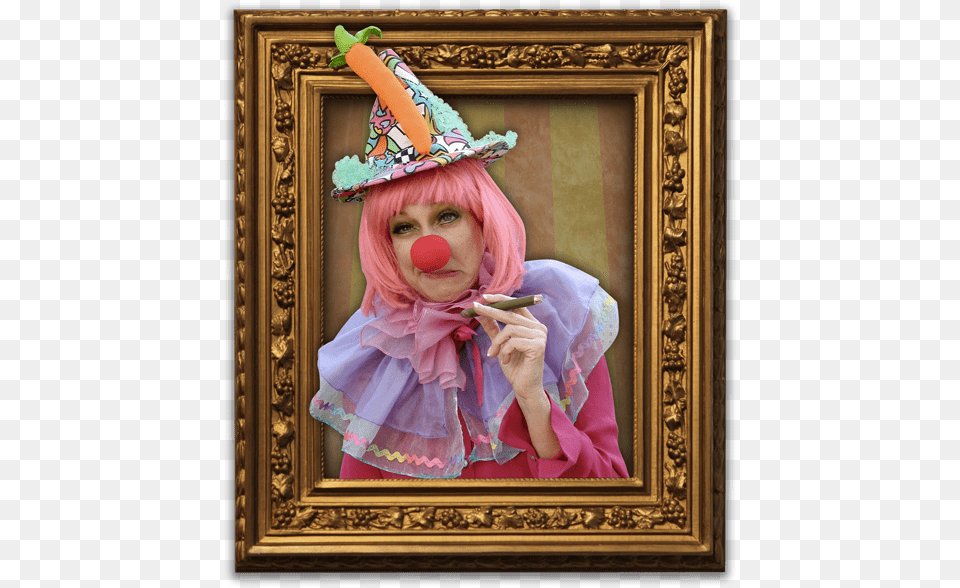 Clown Low Picture Frame, Clothing, Hat, Adult, Person Free Png