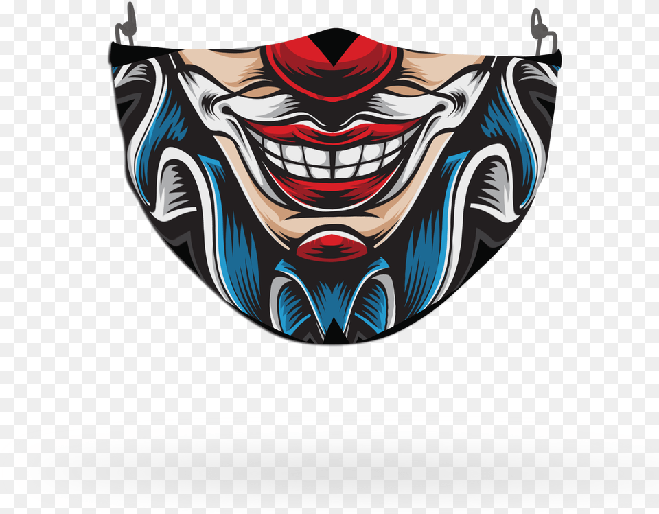 Clown Mask Theme Face Covering Print 3 For Adult, Emblem, Symbol, Person, Art Free Png