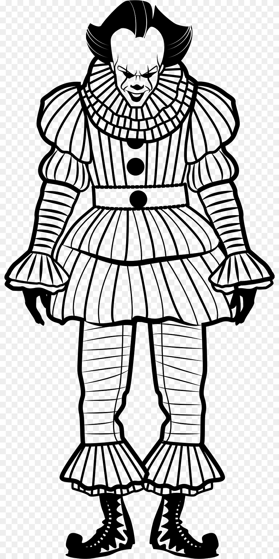 Clown Monochrome Clipart, Person, Face, Head, Armor Free Png Download