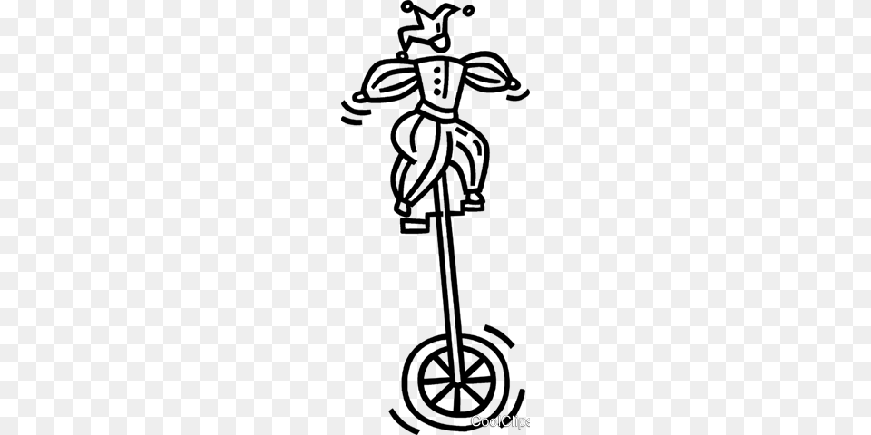 Clown On A Unicycle Royalty Vector Clip Art Illustration, Emblem, Symbol Free Png Download